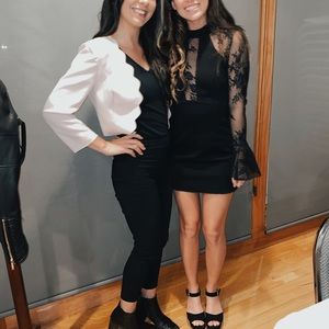 Free people black lace dress size small